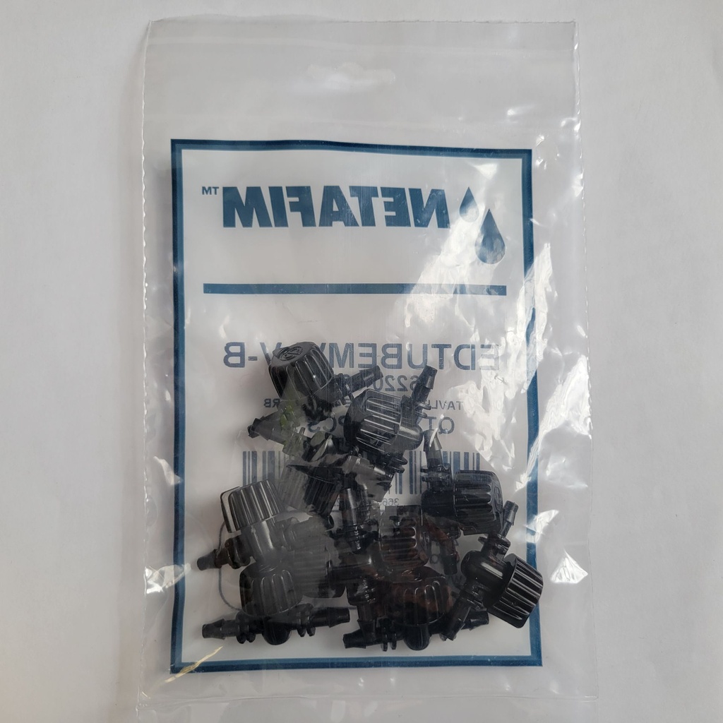 Manual valve for Micro-Tubing (shut-off valve) barb x barb for 4/7 tube (10/pk)