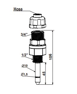 ITC Injection check valve 4-6-10  1/2  3/4'' NPT - 45MM PVDF with spring 