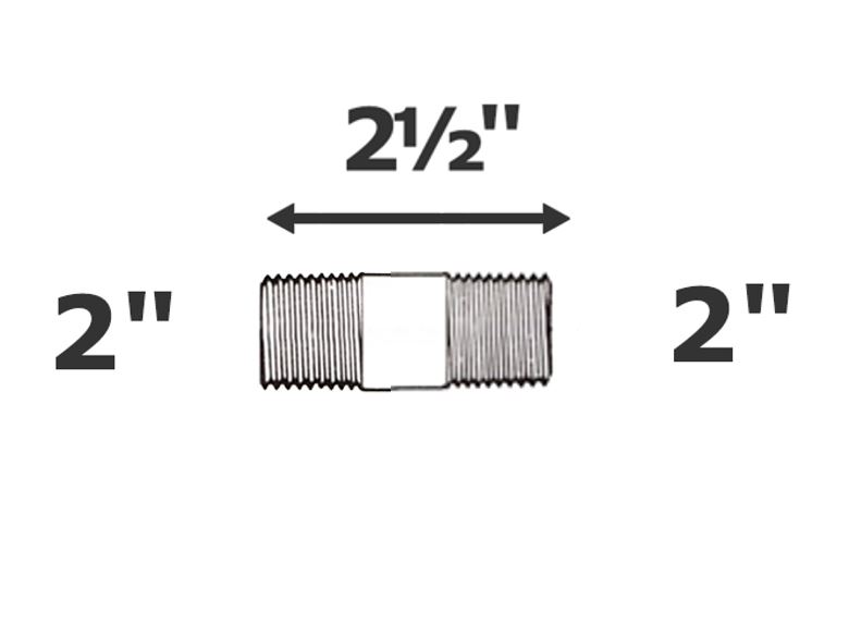 Pezón gris 2 NPT x 2 1/2" sch 80