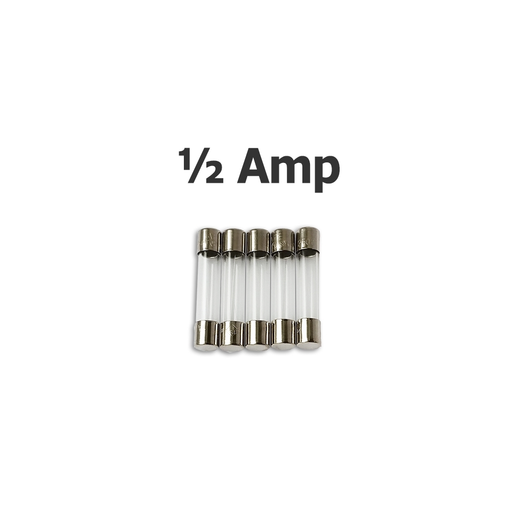 1/2 Amp Bussmann Fuses, AGC-0.5 (5/pkg)