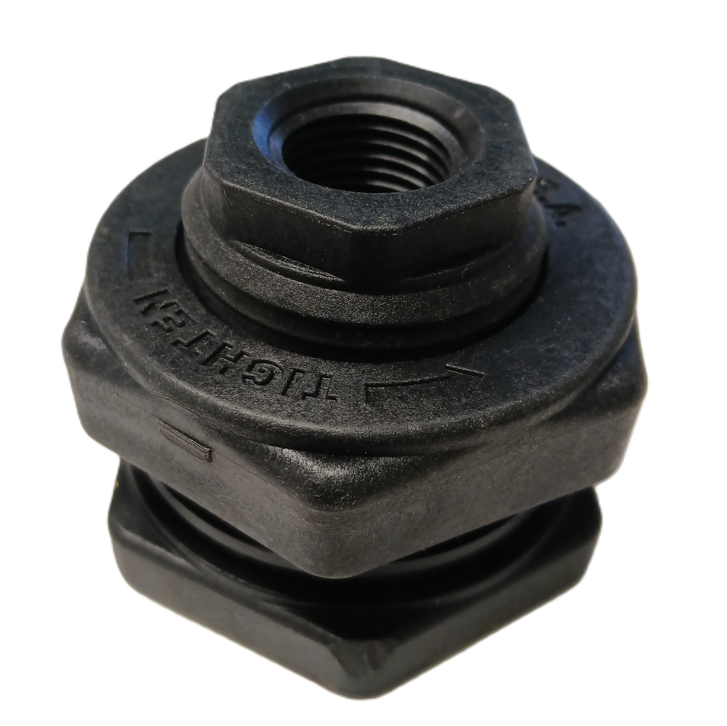 Black 1/2" PP tank adapter