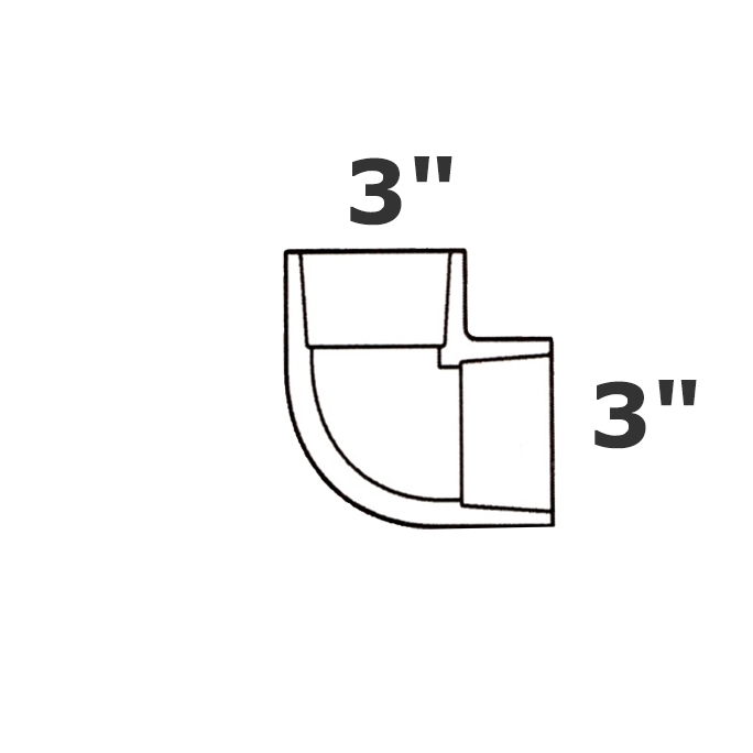 Coude gris 90° 3 sl x 3 sl sch 40