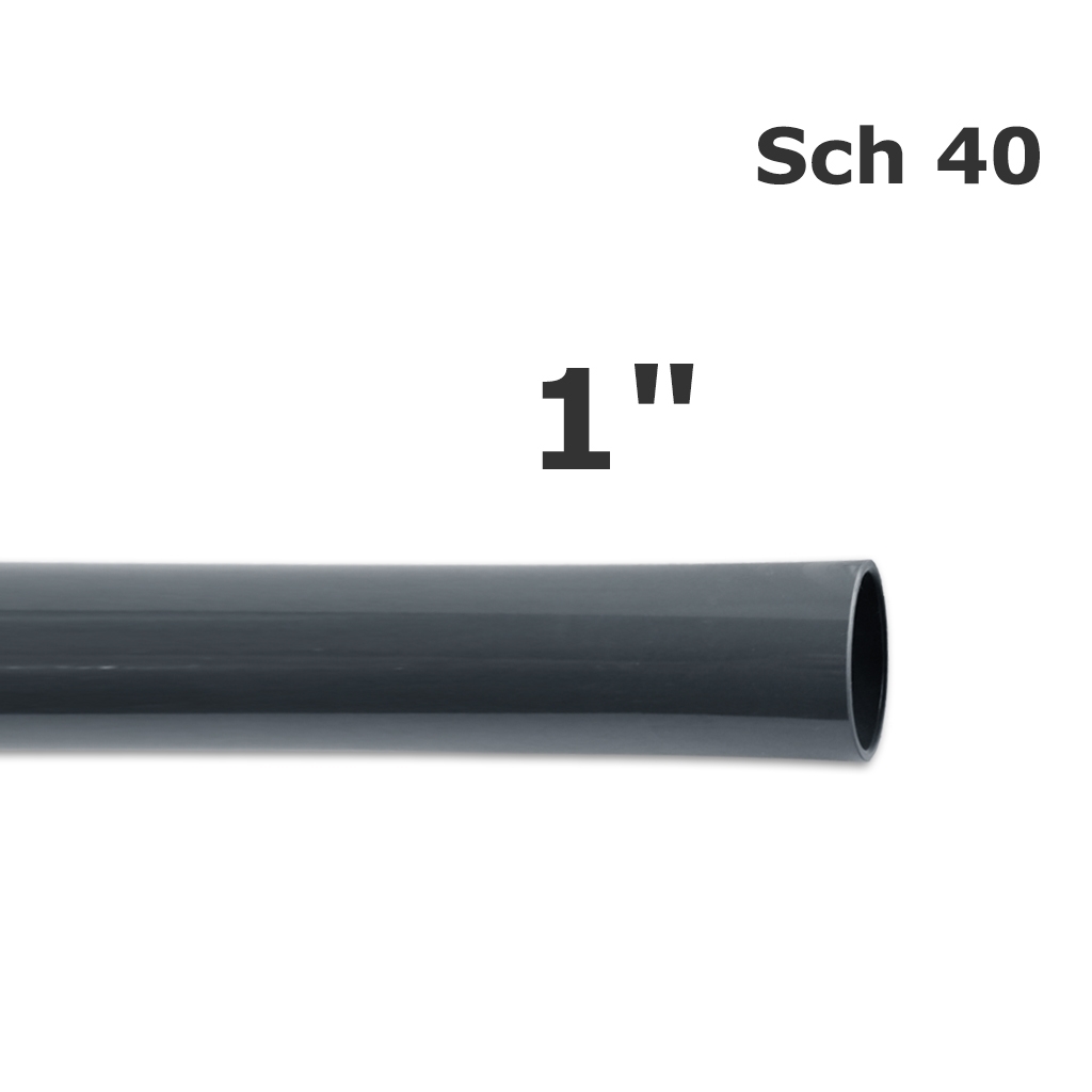 Tuyau PVC Ced40 gris 1 po (diamètre intérieur 1,033 po, diamètre extérieur 1,315 po) (10 pi)
