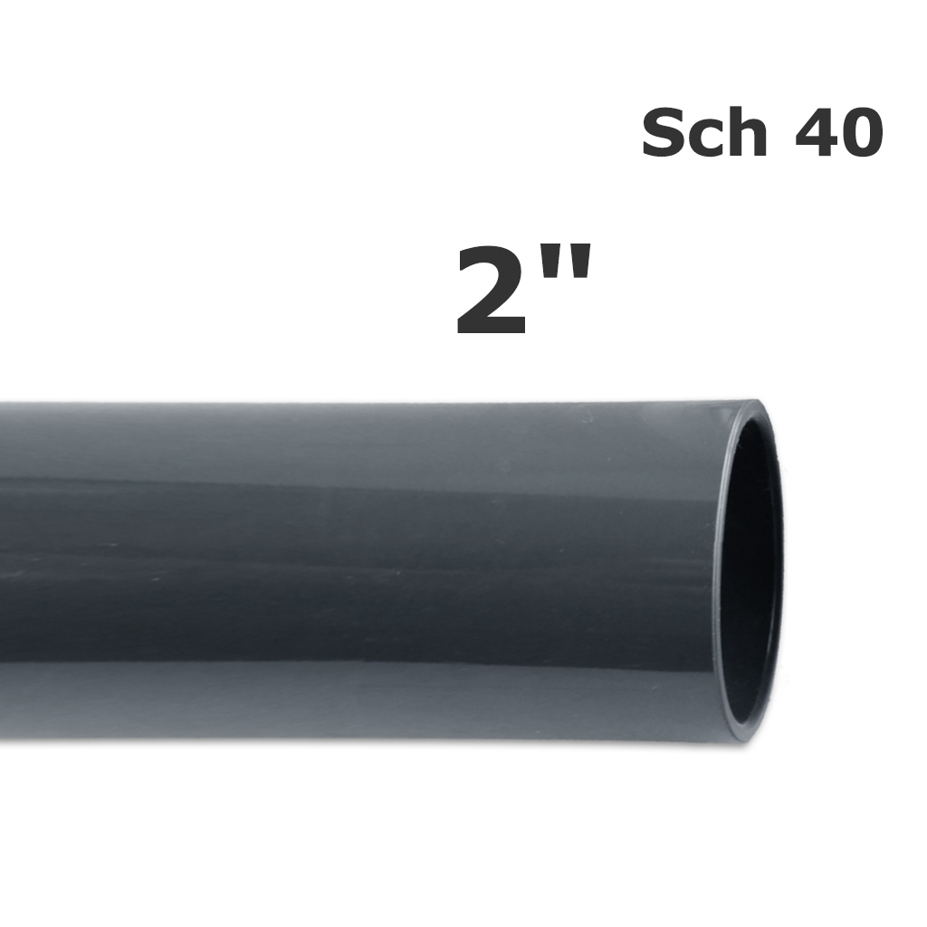Sch 40 grey PVC pipe 2 in. (ID 2.049 in. OD 2.375 in.) (10 ft.)