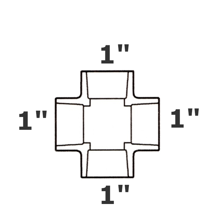 Croix grise 1 sl x 1 sl x 1 sl x 1 sl sch 40