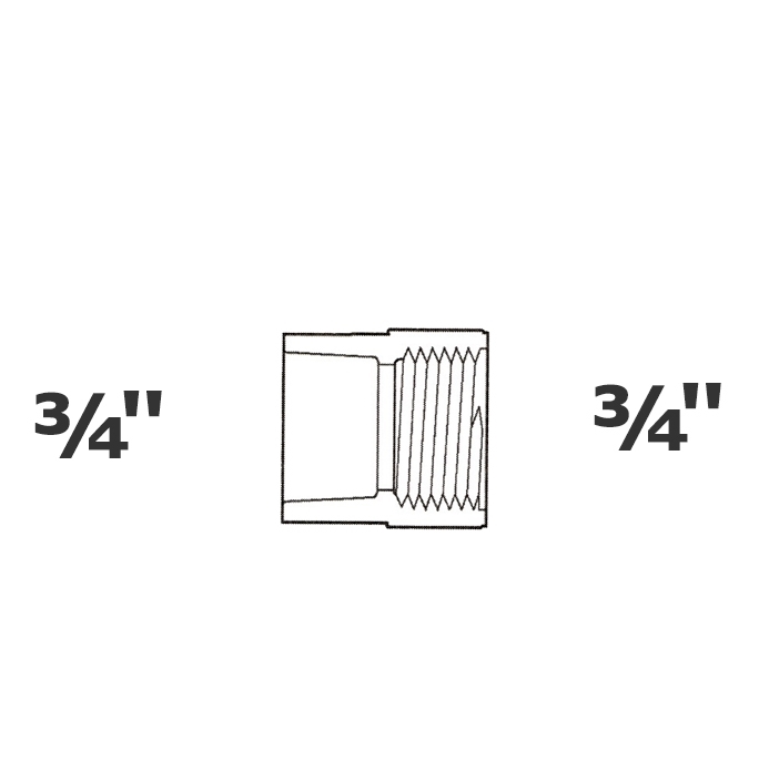 Adapter grey 3/4 sl x 3/4 FPT sch 40