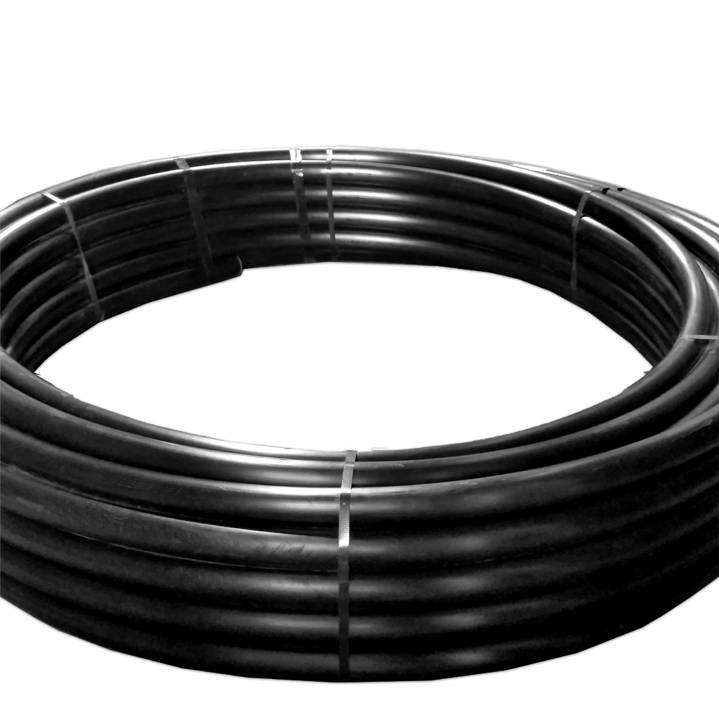 Tuyau PE noir 1 1/2" standard 100 PSI (diamètre intérieur 1-9/16" diamètre extérieur 1-7/8") (250')
