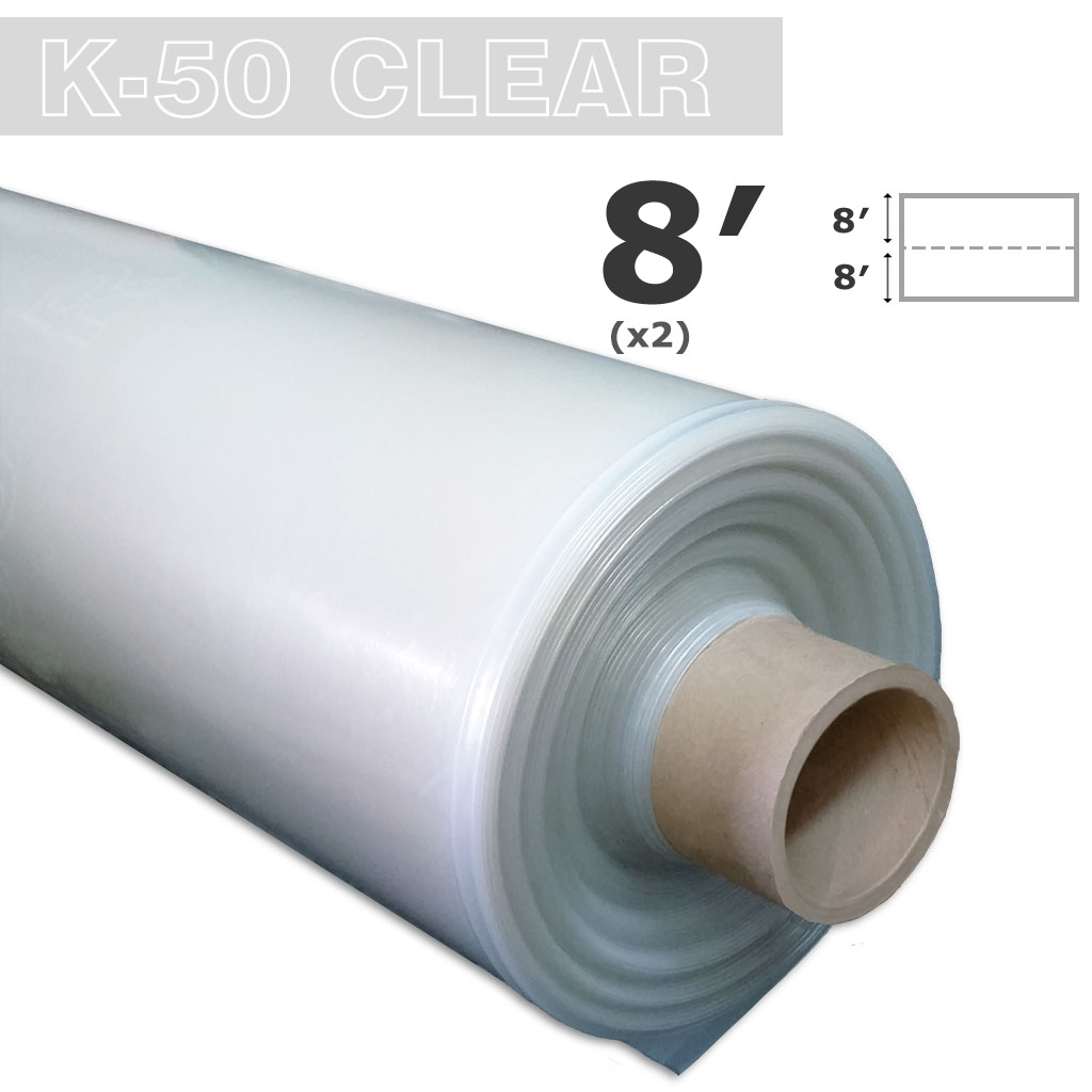Lámina de polietileno de 8 pies, 2 rollos, transparente, 6 mil, K-50, 50 UV, Klerk's