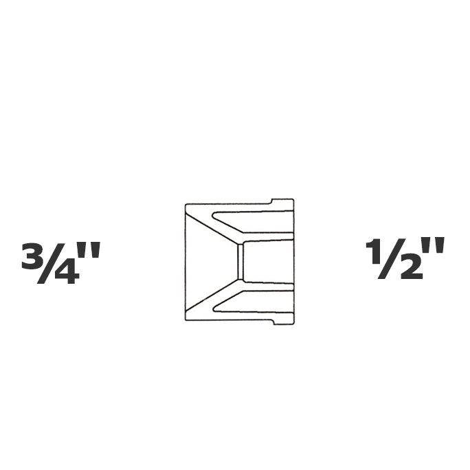 Reducido gris 3/4 SP x 1/2 sl sch 40