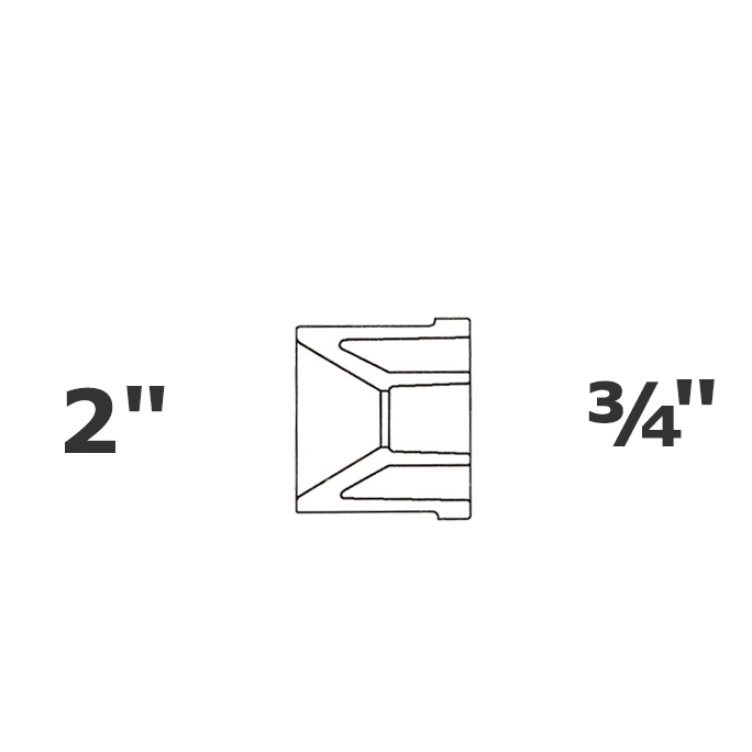 Reducido gris 2 SP x 3/4 sl sch 40