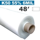 [140-130-02B24-F48-050] Poly 48' White Sheet opacity 55% 6mil 50UV Klerk's (Length 050')