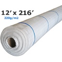 [140-110-04182-3.66-66] Couvre sol géotextile tissé BLANC ligné BLEU polyp 220g 3,66m(12')x66m(216') perméable