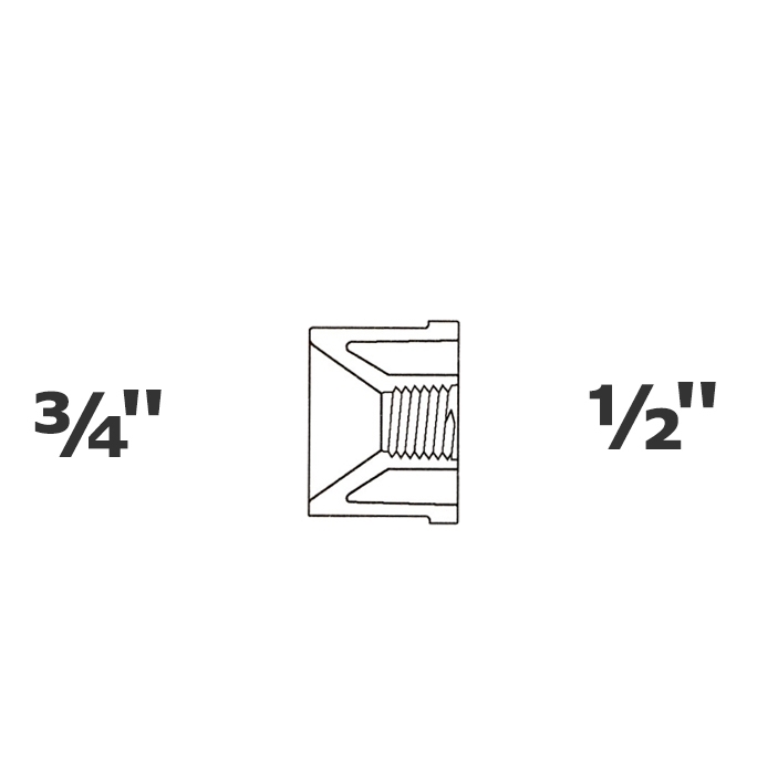 Réduit gris 3/4 SP x 1/2 FPT sch 40