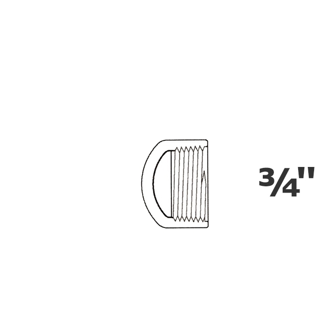 Tapa gris 3/4 FPT sch 40