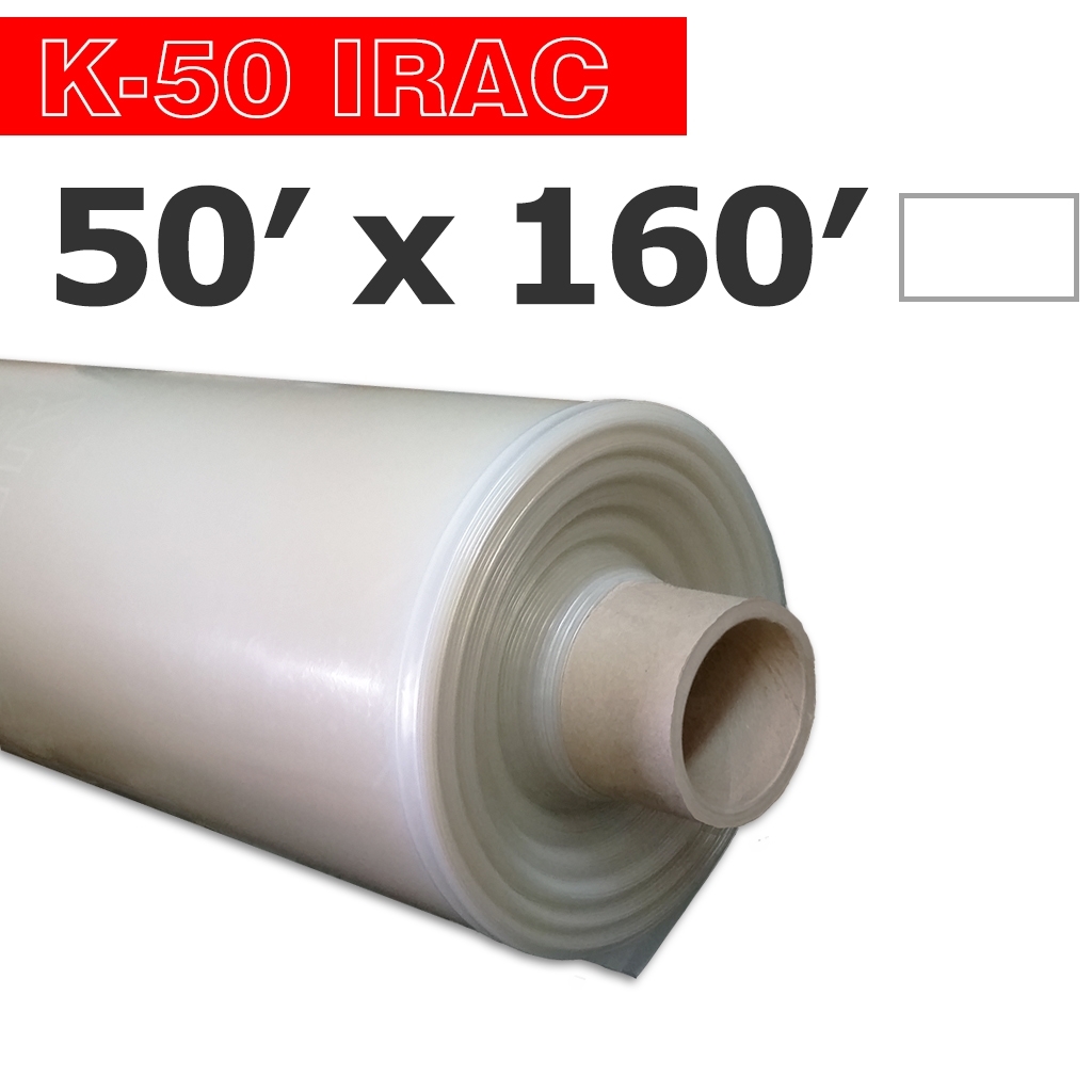 Poly 50' Hoja IRAC 6mil K-50 50UV Klerk's *precortado* 50' x 160'