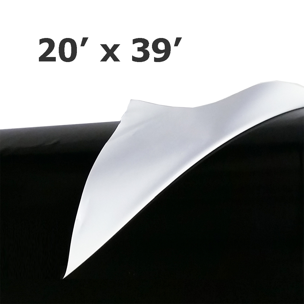Poly 20' Feuille Noir et Blanc co-ex 6mil UV *pré-coupé* 20' x 32'