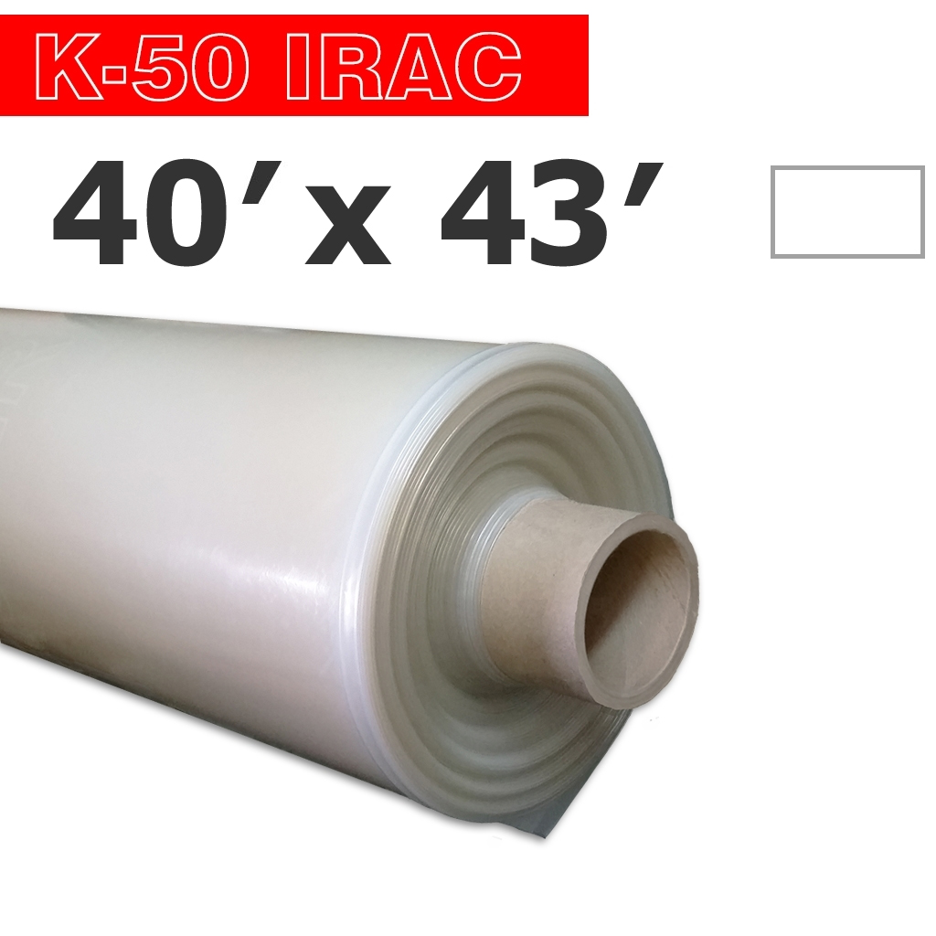 Poly 40' Hoja IRAC 6mil K-50 50UV Klerk's *precortado* 40' x 43'