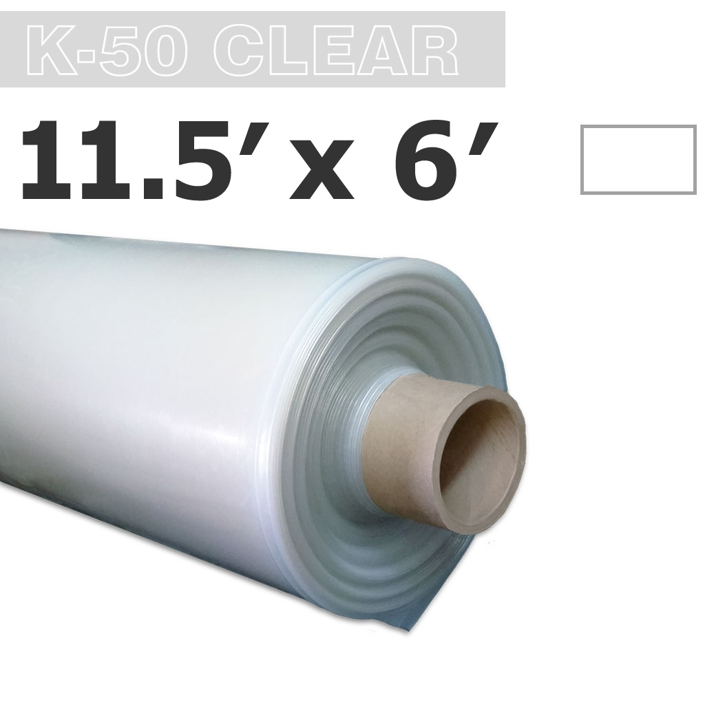 Poly 11.5' Hoja Clear 6mil K-50 50UV Klerk's *precortado* 11.5' x 6'