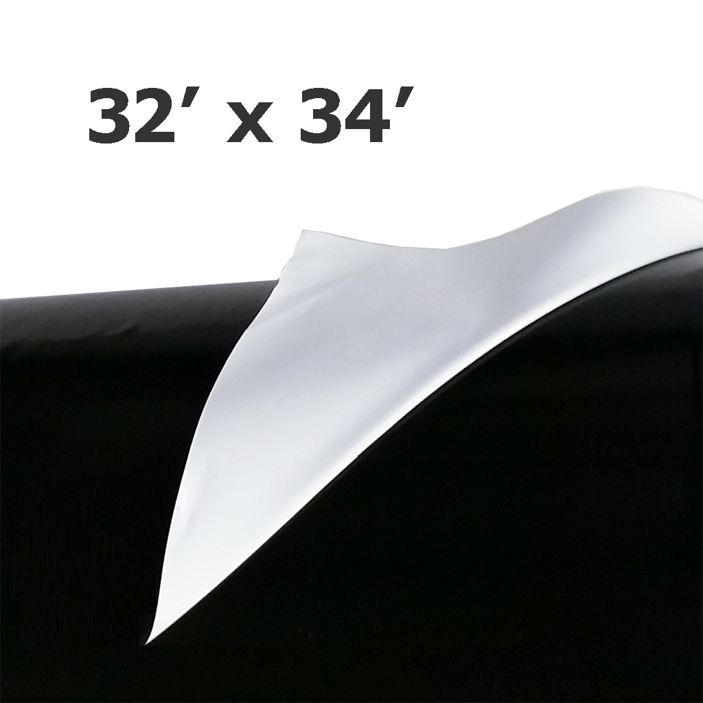 ​​Poly 32' Sheeting Black & White 6 Mil UVI  *pre-cut* 32' x 34'