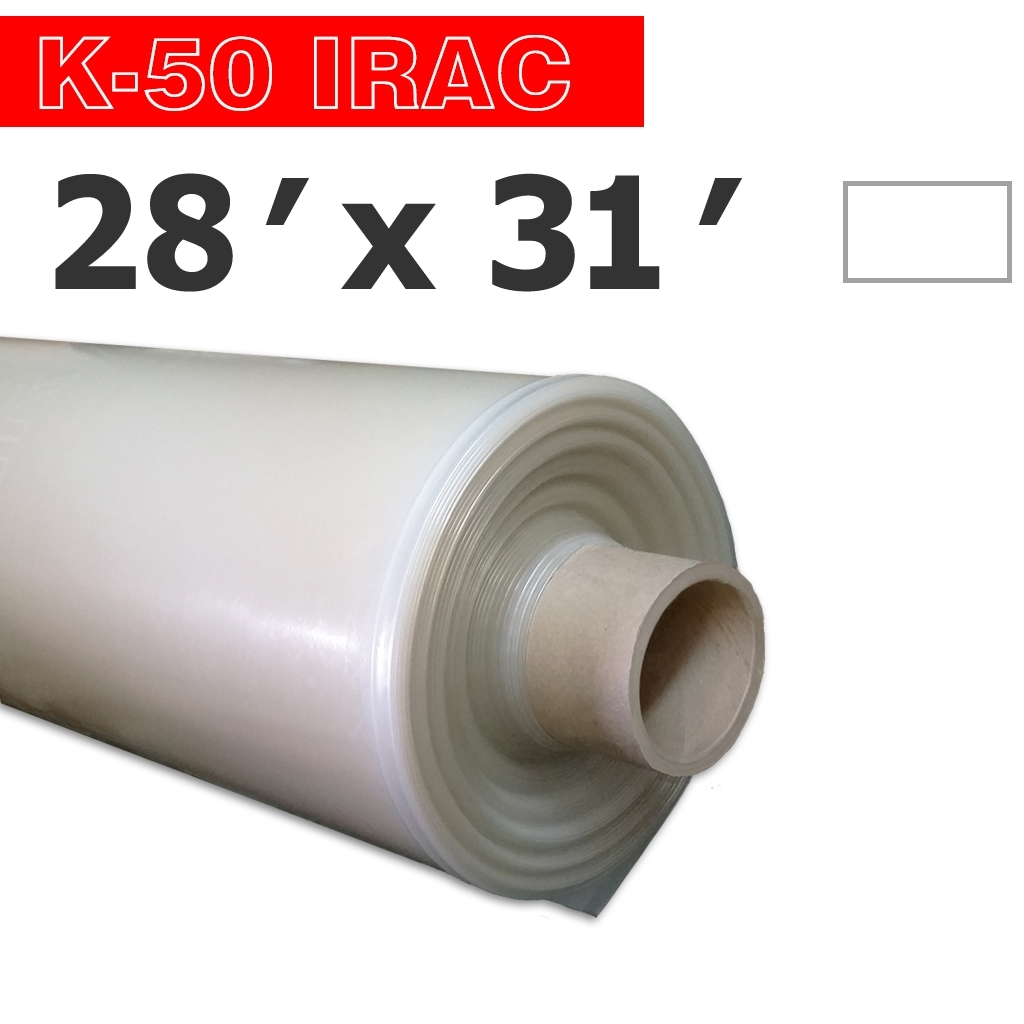 Poly 28' Feuille IRAC 6mil K-50 50UV Klerk's *pré-coupé* 28' x 31'