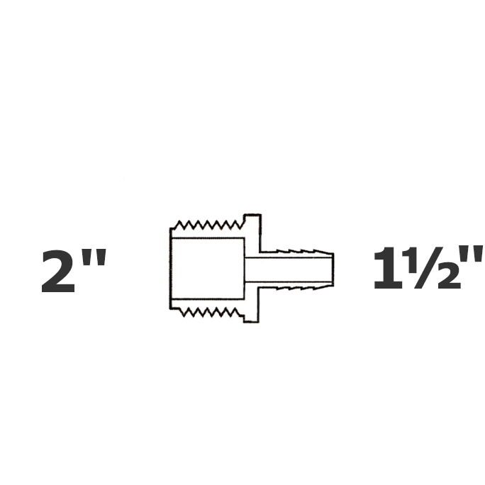 Adaptador gris reduce 2 MPT x 1 1/2 ins