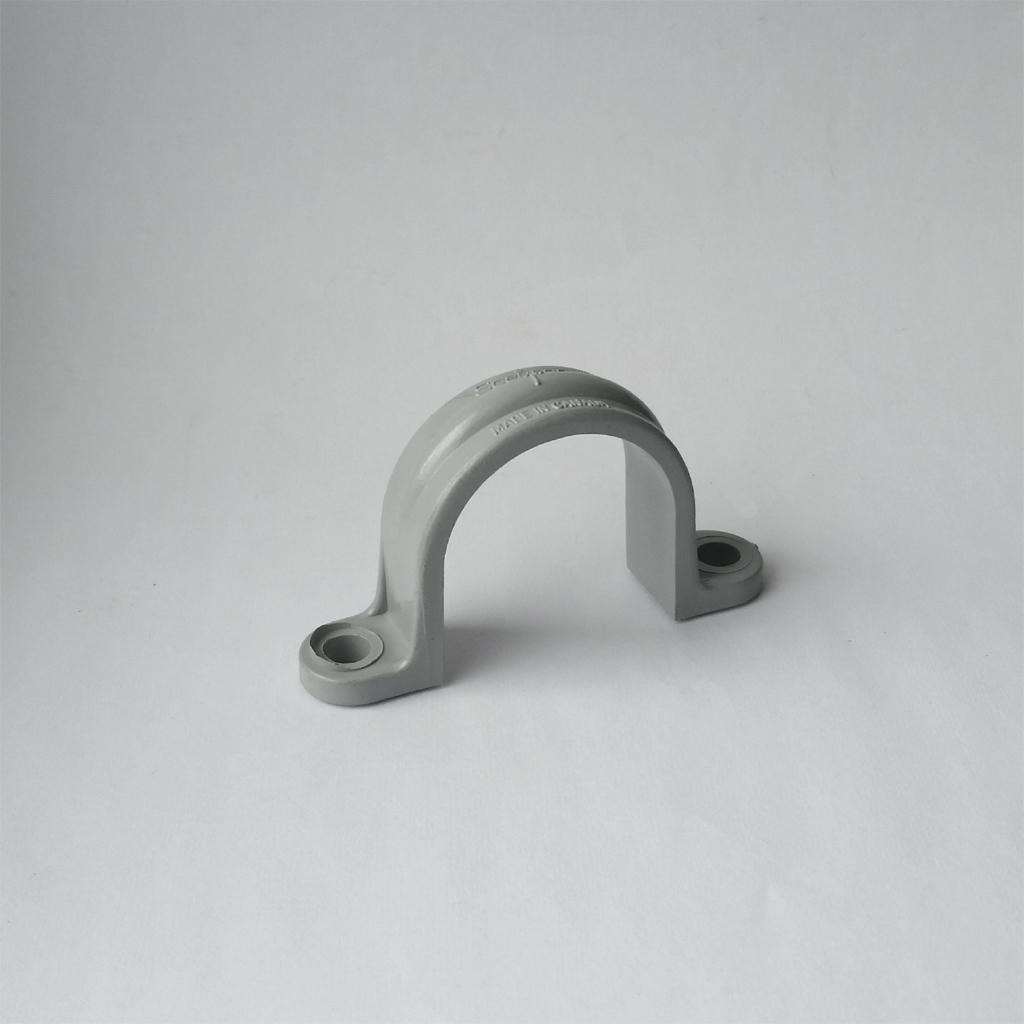 Grey PVC pipe strap 1"
