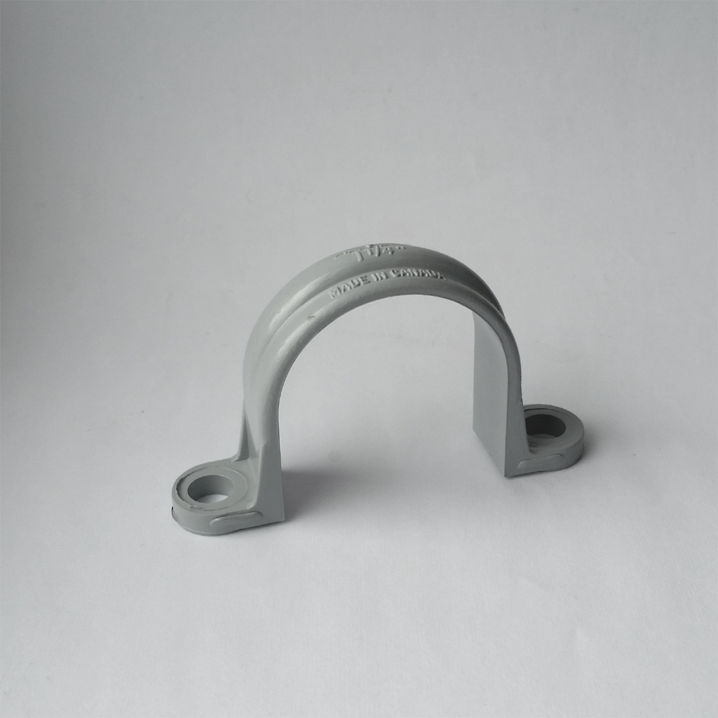 Grey PVC pipe strap 1 1/4"