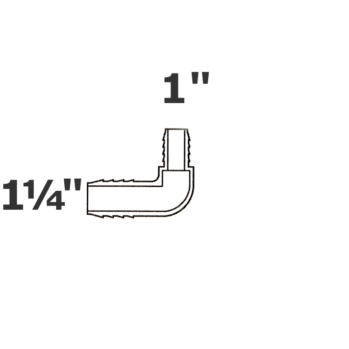 Codo gris reducido 90° 1 1/4 ins x 1 ins