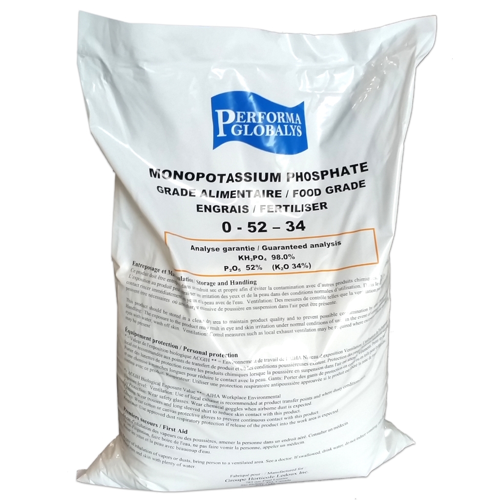 F. Monopotassium phosphate (MKP) 0-52-34 PG 