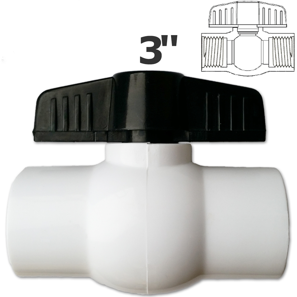 3 in. FPT white ball valve