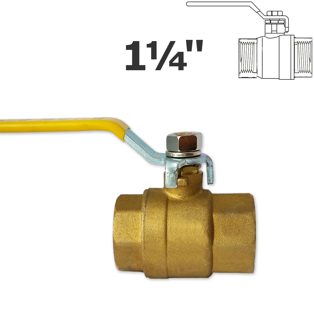 Brass 1 1/4" FPT ball valve
