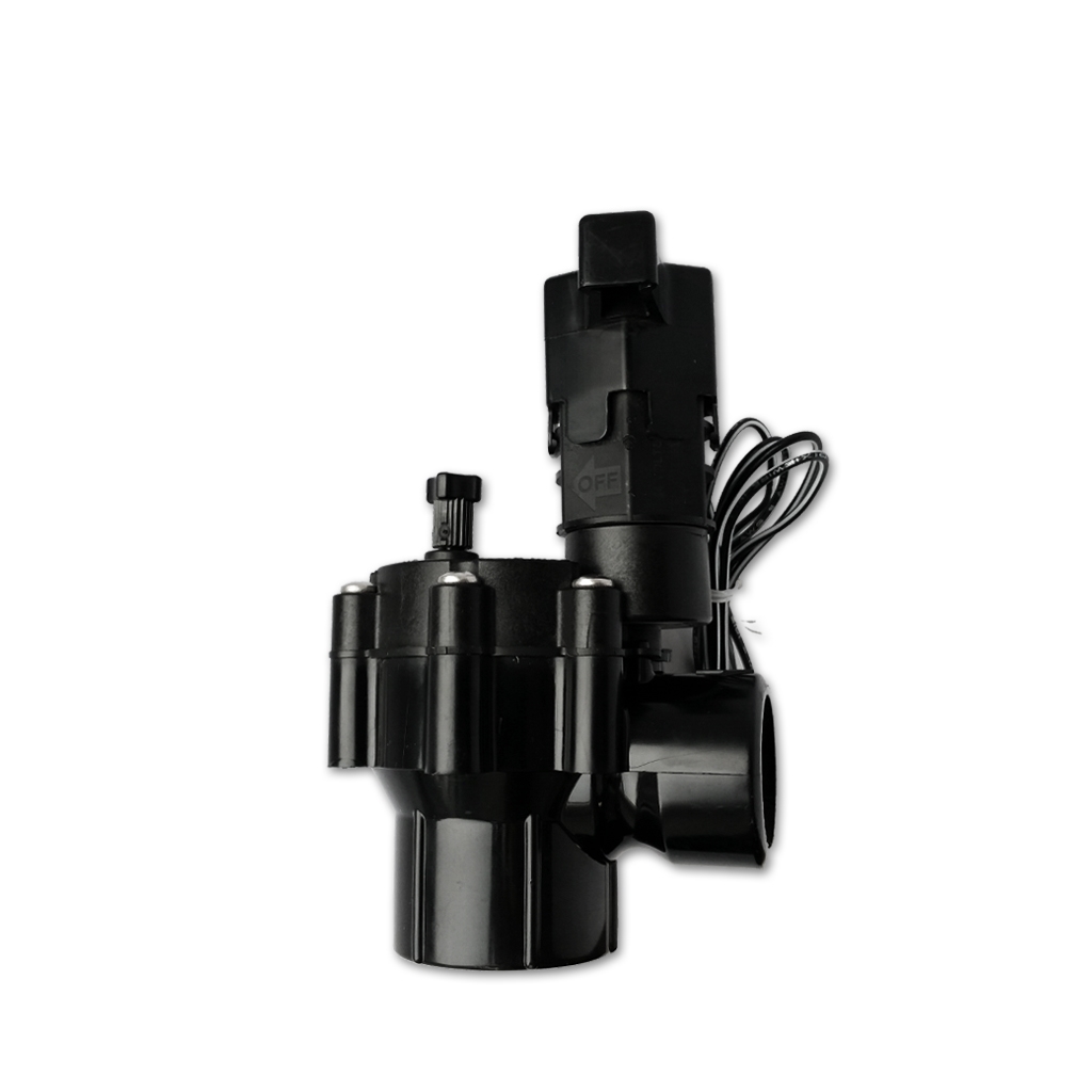 Valve électrique 24Vac 1" FPT noire (angle) 