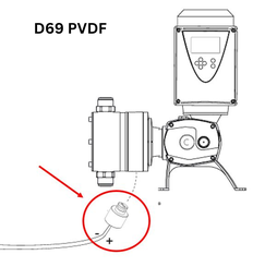[160-140-10AC-29-063-F] Détecteur de fuite du diaphragme pour pompe doseuse à diaphragme ITC Dostec AC modèle D69 PVDF