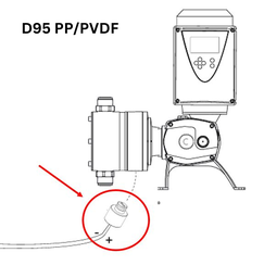 [160-140-10AC-29-064-P] Détecteur de fuite du diaphragme pour pompe doseuse à diaphragme ITC Dostec AC modèle D95 PP/PVDF