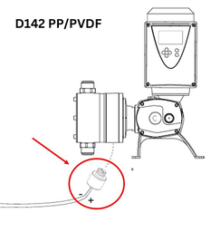 [160-140-10AC-29-066-P] Détecteur de fuite du diaphragme pour pompe doseuse à diaphragme ITC Dostec AC modèle D142 PP/PVDF