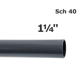 [150-100-051300-10] Sch 40 grey PVC pipe 1 1/4 in. (ID 1.364 in. OD 1.660 in.) (10 ft.)