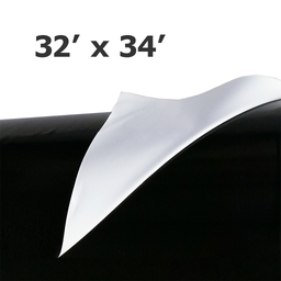 [140-110-02F32M-F32-034P] Poly 32' Feuille Noir et Blanc co-ex 6mil UV *pré-coupé* 32' x 34'