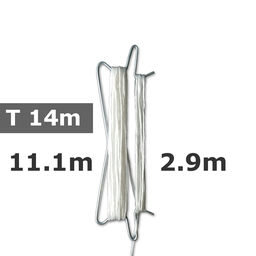 [170-120-025451-T2.9] Prewound hook double 180mm IN STOCK, white twine, total: 14m, fall: 2.9m