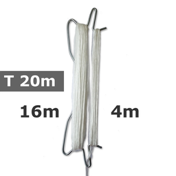 [170-120-020571-T4] Prewound hook double 220mm IN STOCK, white twine, total: 20m, fall: 4m