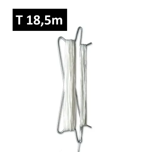 [170-120-025471-T4] Prewound hook double 180mm IN STOCK, white twine, total: 18.5m, fall: 4m 