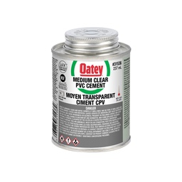 [150-140-081300] Medium clear PVC cement Oatey #31536 (236 ml)