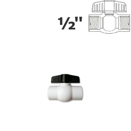 [150-150-011900] Válvula a esfera 1/2" FPT blanca