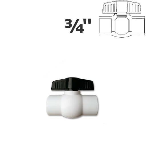 [150-150-012200] 3/4" sl white ball valve