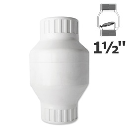 [150-150-051600] 1 1/2 in. FPT white PVC swing check valve
