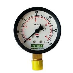 [160-110-061300] Pressure gauge 2", 0-60 PSI, 1/4" MPT, dry