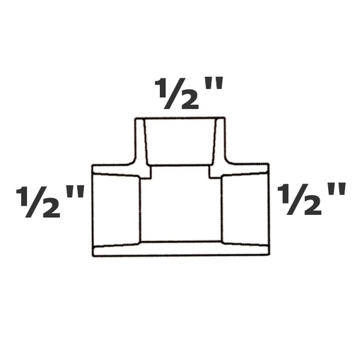 [190-110-000175] Té. gris 1/2 sl x 1/2 sl x 1/2 sl sch 40