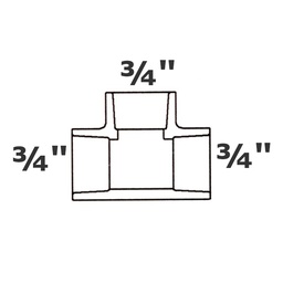 [190-110-000295] T gris 3/4 sl x 3/4 sl x 3/4 sl sch 40