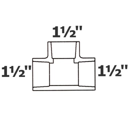 [190-110-000595] Té. gris 1 1/2 sl x 1 1/2 sl x 1 1/2 sl sch 40