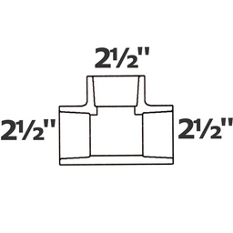 [190-110-000755] Té. gris 2 1/2 sl x 2 1/2 sl x 2 1/2 sl sch 40