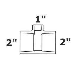 [190-110-002415] T reductor gris 2 sl x 2 sl x 1 sl sch 40